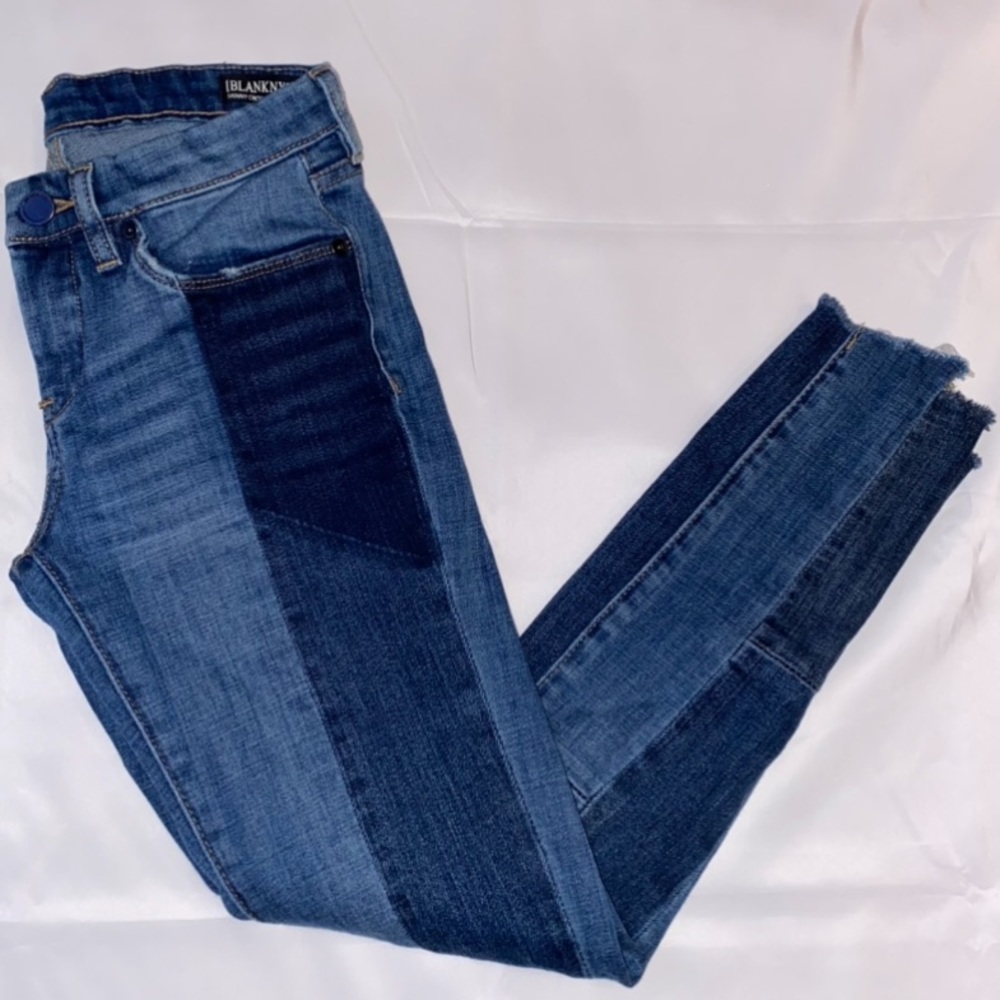 Blank NYC Patchwork Skinny Crop Jeans